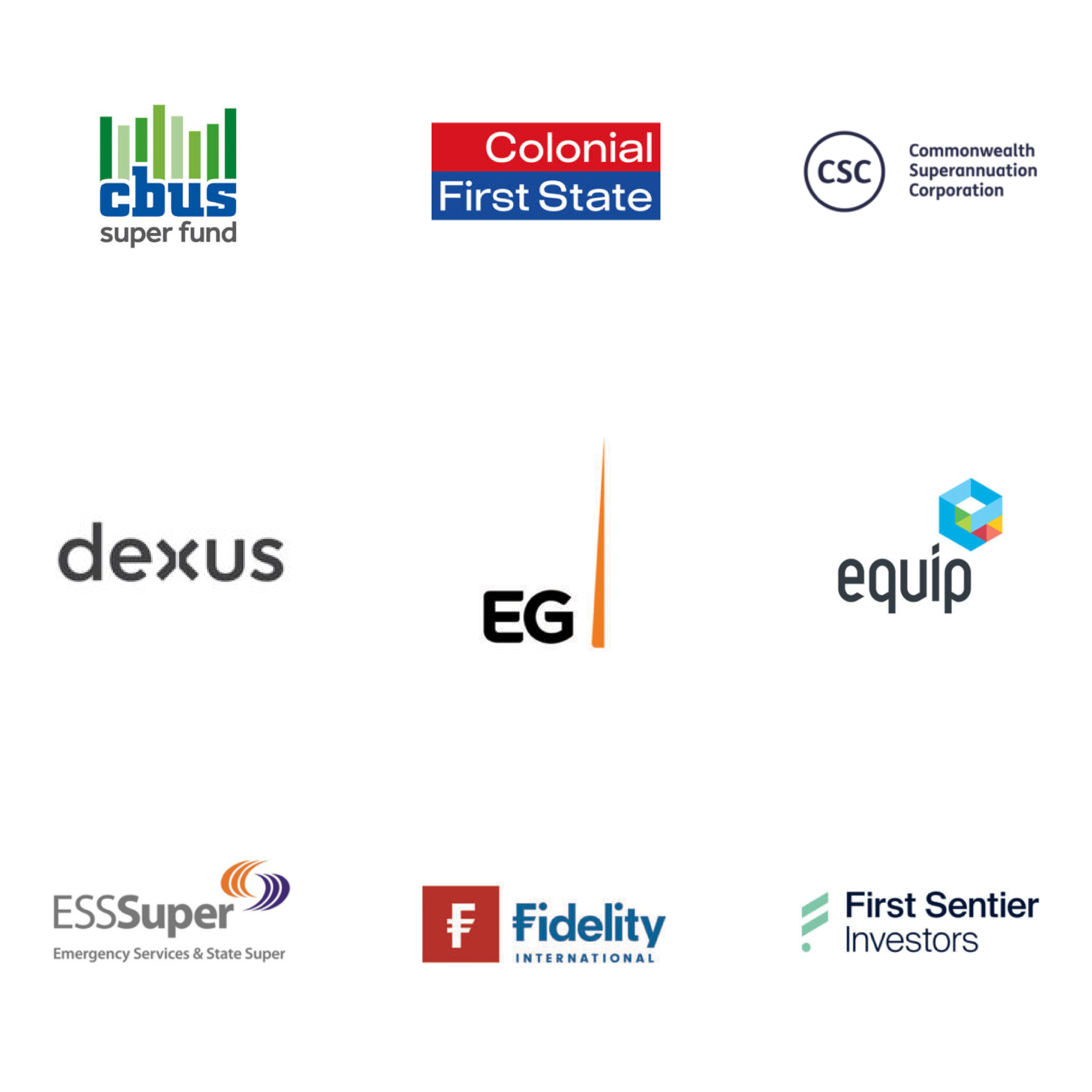 A 3x3 grid displaying the logos of some of the Investor Group on Climate Change's member organisations