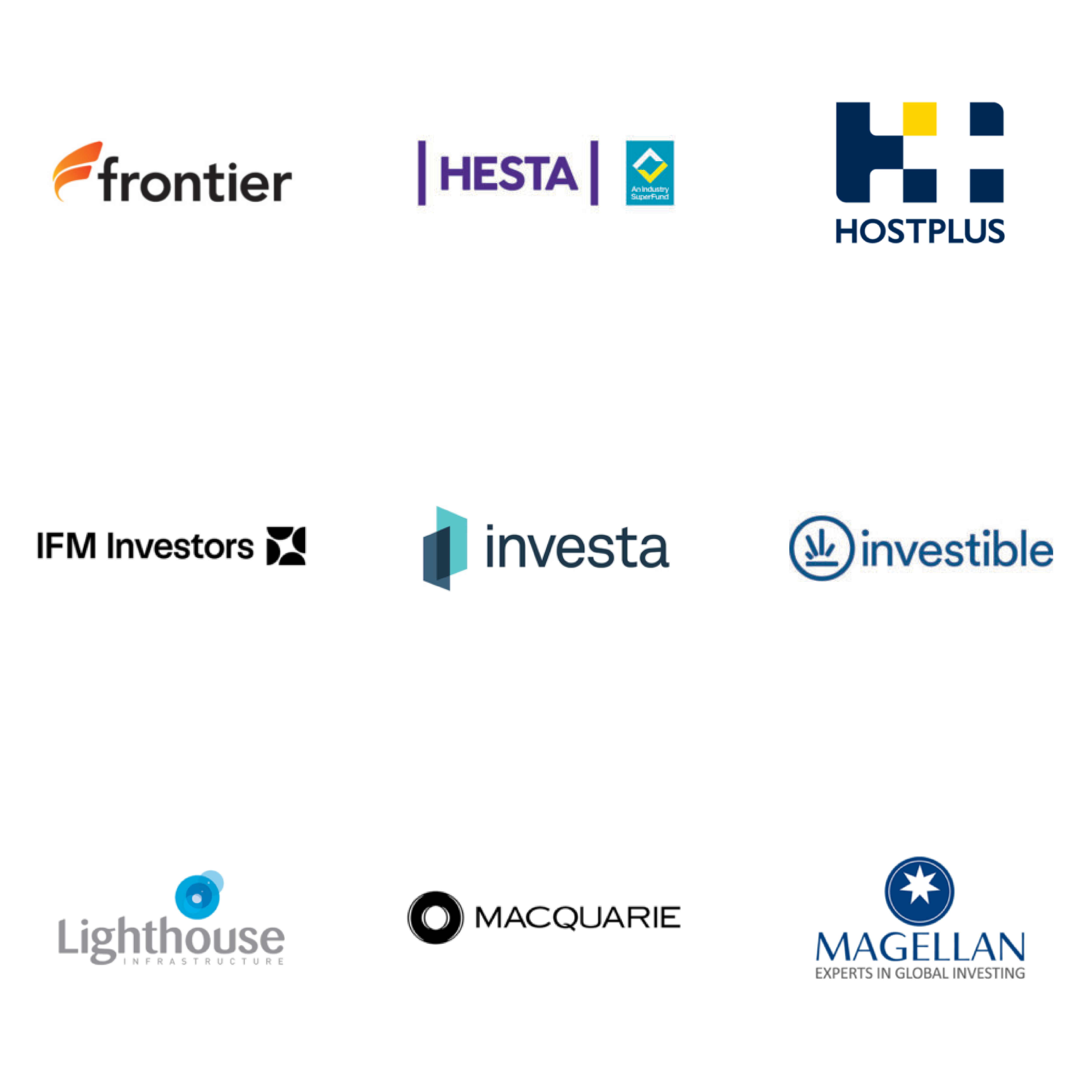 A 3x3 grid displaying the logos of some of the Investor Group on Climate Change's member organisations