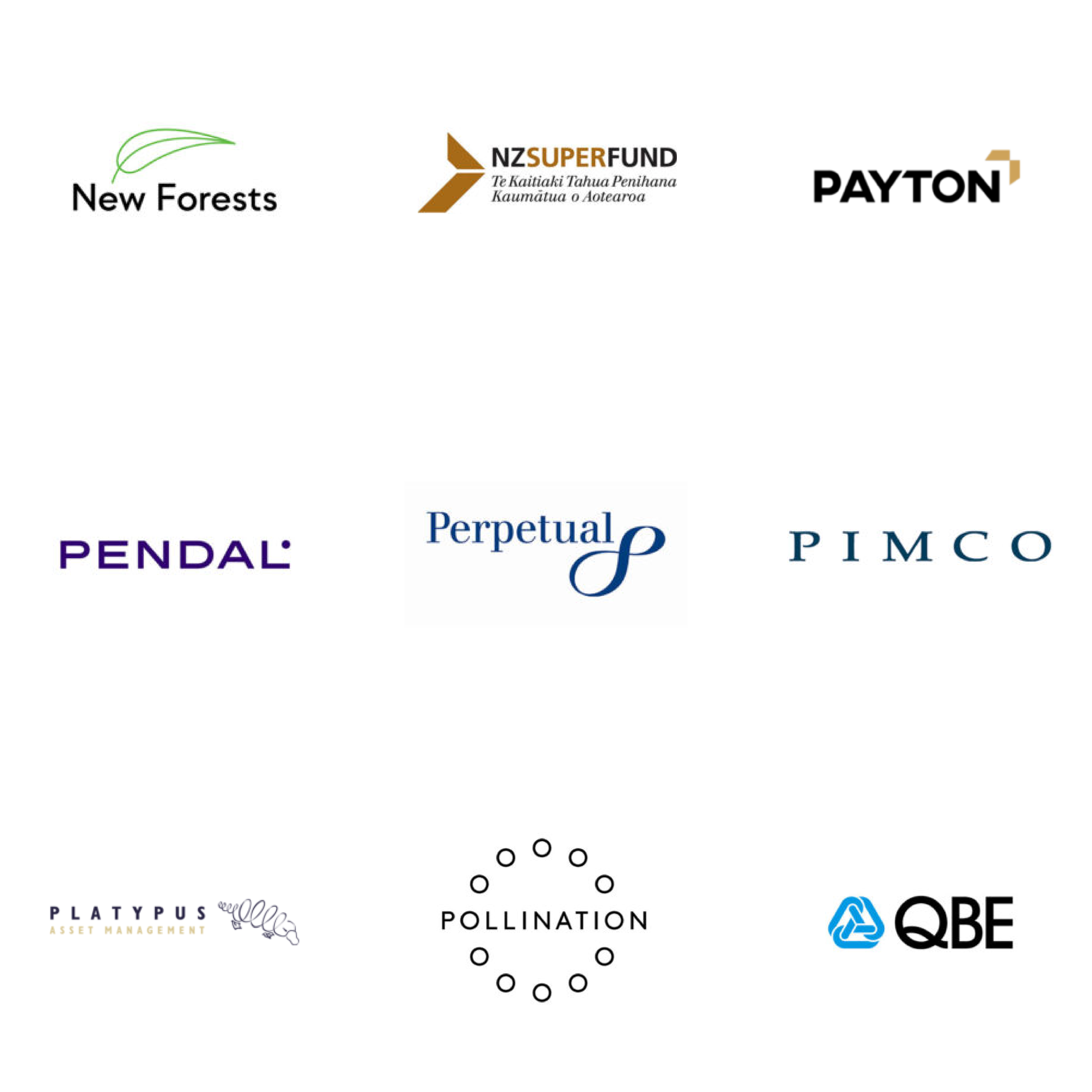 A 3x3 grid displaying the logos of some of the Investor Group on Climate Change's member organisations